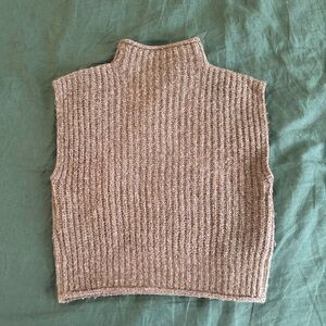 Madewell Brown Ribbed Turtleneck Sweater Vest
